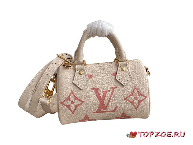 LV NANO SPEEDY CREAM WHITE  M81625 SIZE 16x10x7.5cm - 1