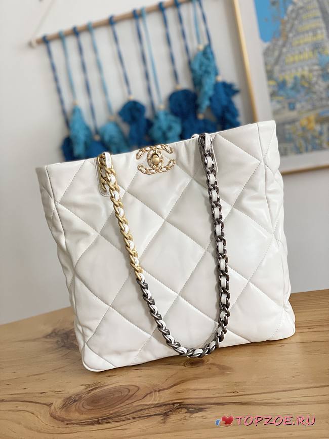 Chanel Shopping Bag White AS3519 Size 30*37*10CM - 1
