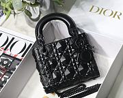Mini Lady Dior Bag Black with Diamond Motif 6603 17x15x7CM - 1