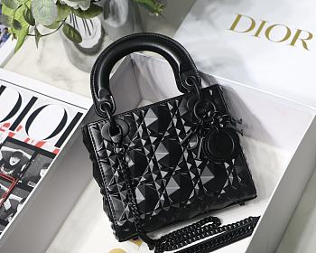 Mini Lady Dior Bag Black with Diamond Motif 6603 17x15x7CM