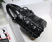 Mini Lady Dior Bag Black with Diamond Motif 6603 17x15x7CM - 3