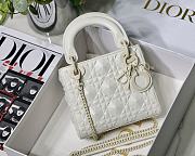 Mini Lady Dior Bag White with Diamond Motif 6603 17x15x7CM - 1