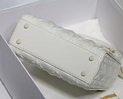 Mini Lady Dior Bag White with Diamond Motif 6603 17x15x7CM - 3