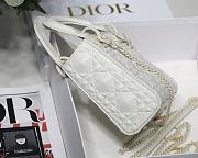 Mini Lady Dior Bag White with Diamond Motif 6603 17x15x7CM - 2