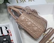 Mini Lady Dior Bag Rose Des Vents Cannage with Diamond Motif 6603 17x15x7CM - 6