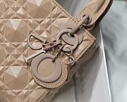 Mini Lady Dior Bag Rose Des Vents Cannage with Diamond Motif 6603 17x15x7CM - 3