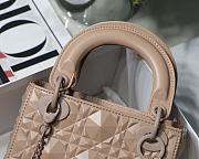 Mini Lady Dior Bag Rose Des Vents Cannage with Diamond Motif 6603 17x15x7CM - 2