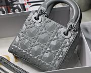 Mini Lady Dior Bag Gray Cannage with Diamond Motif 6603 17x15x7CM - 4