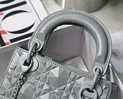 Mini Lady Dior Bag Gray Cannage with Diamond Motif 6603 17x15x7CM - 2