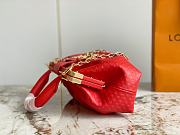 LV  RED FULL LEATHER CLUTCH M22327 - SIZE 28 x 14 x 10cm - 2