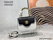 VERSACE LA MEDUSA MINI HANDBAG BLACK&WHITE & GOLD-TONE HARDWARE - 1