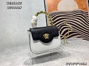 VERSACE LA MEDUSA MINI HANDBAG BLACK&WHITE & GOLD-TONE HARDWARE - 3