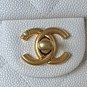 Chanel 123P Caviar Flap Bag Golden Ball White AS3829 14x20x8CM - 6
