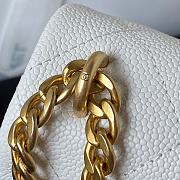 Chanel 123P Caviar Flap Bag Golden Ball White AS3829 14x20x8CM - 4