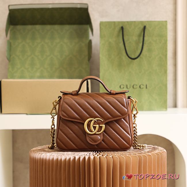 GUCCI GG MARMONT MINI BROWN 583571 21CM - 1