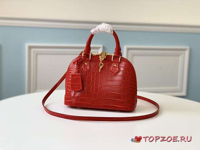 LV Alma BB Crocodelien Brillant N93553 23.5 x 17.5 x 11.5 CM - 1