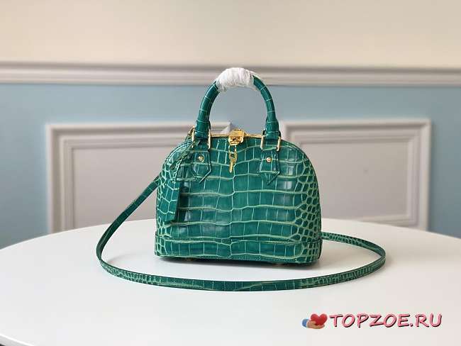 LV Alma BB Crocodelien Brillant N93105 23.5 x 17.5 x 11.5 CM - 1
