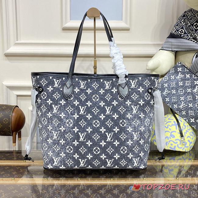 LV Neverfull MM Denim Bag M21465 31 x 28 x 14 cm - 1