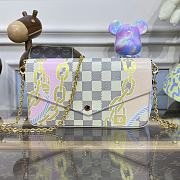 LV Félicie Pochette Damier Azur N40466 21x12x3cm - 1