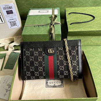 Ophidia GG Small Full Black GG Supreme 503877 26x17.5x8CM