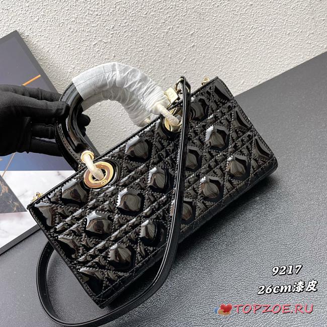 MEDIUM LADY D-JOY BAG BLACK 9217 26*14*6cm - 1