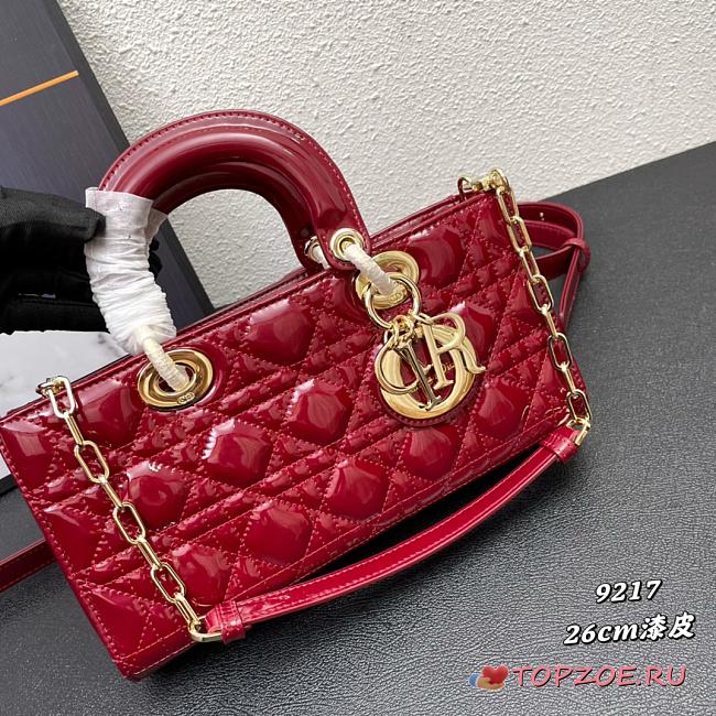 MEDIUM LADY D-JOY BAG RED 9217 26*14*6cm - 1