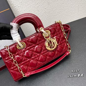 MEDIUM LADY D-JOY BAG RED 9217 26*14*6cm