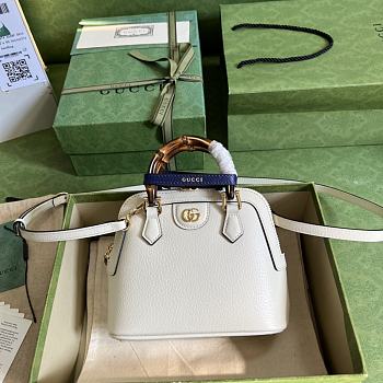 Gucci Diana Mini Tote Bag White Leather 715775 20 x 16 x 8.5 CM