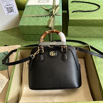Gucci Diana Mini Tote Bag Black Leather 715775 20 x 16 x 8.5 CM