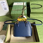 Gucci Diana Mini Tote Bag Blue Leather 715775 20 x 16 x 8.5 CM - 6
