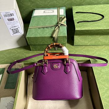 Gucci Diana Mini Tote Bag Purple Leather 715775 20 x 16 x 8.5 CM