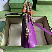 Gucci Diana Mini Tote Bag Purple Leather 715775 20 x 16 x 8.5 CM - 2