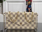 LV FÉLICIE POCHETTE DAMIER WHITE PINK  M61276S – SIZE 21 X 12 X 3CM - 1
