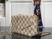 LV FÉLICIE POCHETTE DAMIER WHITE PINK  M61276S – SIZE 21 X 12 X 3CM - 3