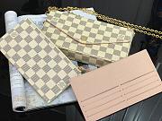 LV FÉLICIE POCHETTE DAMIER WHITE PINK  M61276S – SIZE 21 X 12 X 3CM - 2