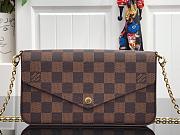 LV FÉLICIE POCHETTE DAMIER EBENE CANVAS M61276S – SIZE 21 X 12 X 3CM - 1