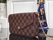 LV FÉLICIE POCHETTE DAMIER EBENE CANVAS M61276S – SIZE 21 X 12 X 3CM - 3