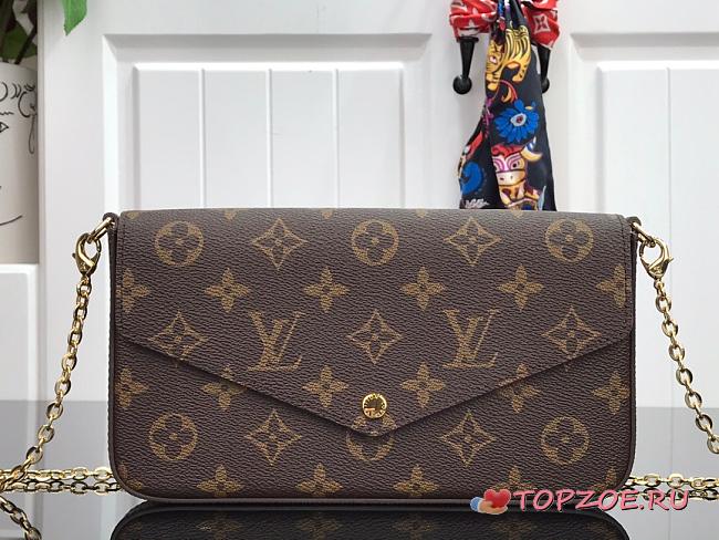 LV FÉLICIE POCHETTE MONOGRAM CANVAS M61276S – SIZE 21 X 12 X 3CM - 1