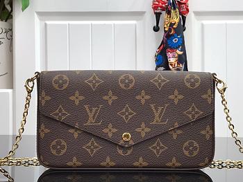LV FÉLICIE POCHETTE MONOGRAM CANVAS M61276S – SIZE 21 X 12 X 3CM