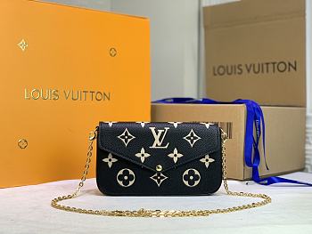 LV POCHETTE FELICIE BICOLOUR BLACK M80482 –  SIZE 21 X 12 X 3CM