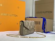 LV POCHETTE FELICIE BICOLOUR BEIGE M80482 –  SIZE 21 X 12 X 3CM - 3