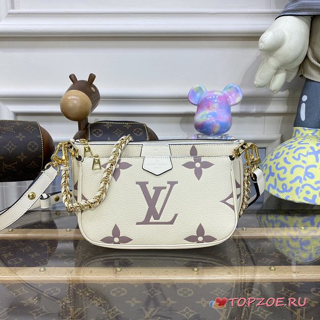 LV MULTI POCHETTE ACCESSOIRES BEIGE M45777 SIZE 25x14.5x4.5 CM - 1