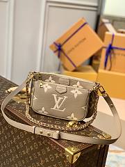 LV MULTI POCHETTE ACCESSOIRES Tourterelle Gray/Cream M45777 SIZE 25x14.5x4.5 CM  - 1