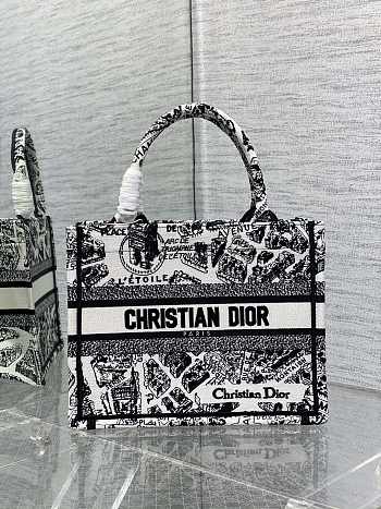 Small Dior Book Tote White and Black Plan 26*8*22cm