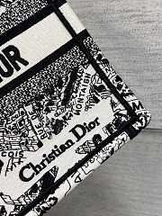 Small Dior Book Tote White and Black Plan 26*8*22cm - 5