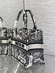 Small Dior Book Tote White and Black Plan 26*8*22cm - 4