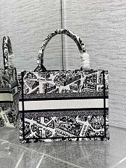 Small Dior Book Tote White and Black Plan 26*8*22cm - 6