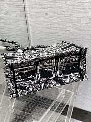 MEDIUM DIOR BOOK TOTE Black and White Plan de Paris Embroidery 36*18*28cm - 4