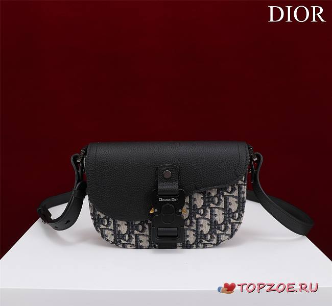 DIOR MINI SADDLE BAG WITH STRAP Beige  19.5 x 13 x 4.3CM - 1