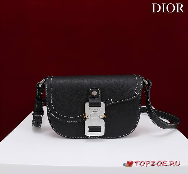 DIOR MINI SADDLE BAG WITH STRAP  Black 19.5 x 13 x 4.3CM - 1